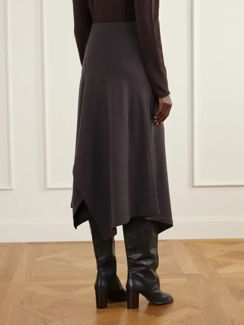 Lemaire Relaxed Asymmetric Wool-blend Jersey Midi Skirt | Thumbnail 4 Lemaire Relaxed Asymmetric Wool-blend Jersey Midi Skirt | Thumbnail 4