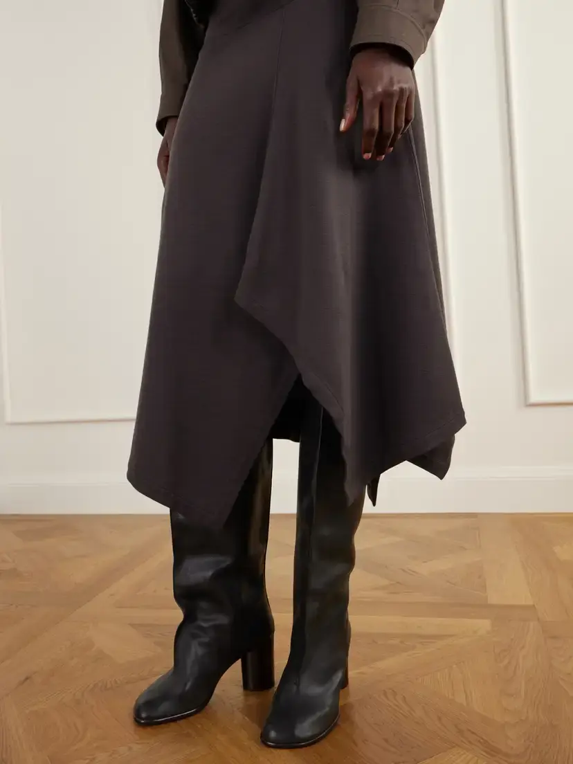 Lemaire Relaxed Asymmetric Wool-blend Jersey Midi Skirt | Thumbnail 5 Lemaire Relaxed Asymmetric Wool-blend Jersey Midi Skirt | Thumbnail 5