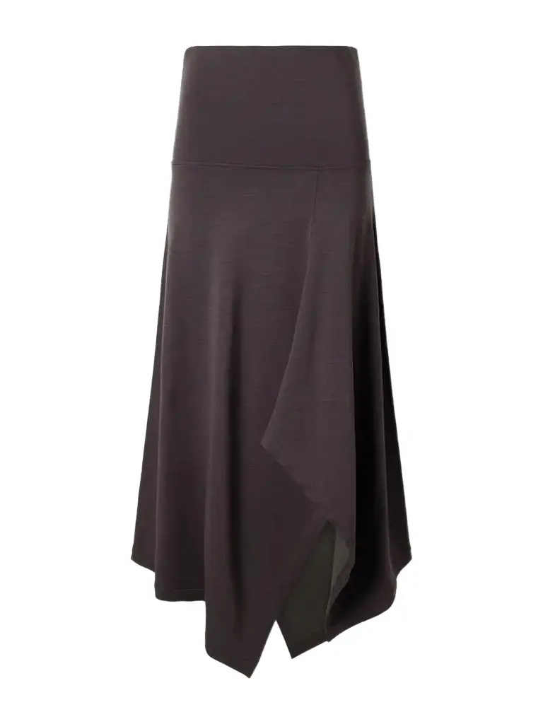 Relaxed Asymmetric Wool-blend Jersey Midi Skirt