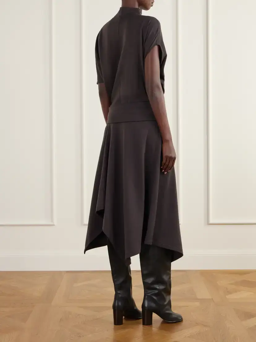Lemaire Twist Asymmetric Draped Wool-blend Jersey Maxi Dress | Thumbnail 3