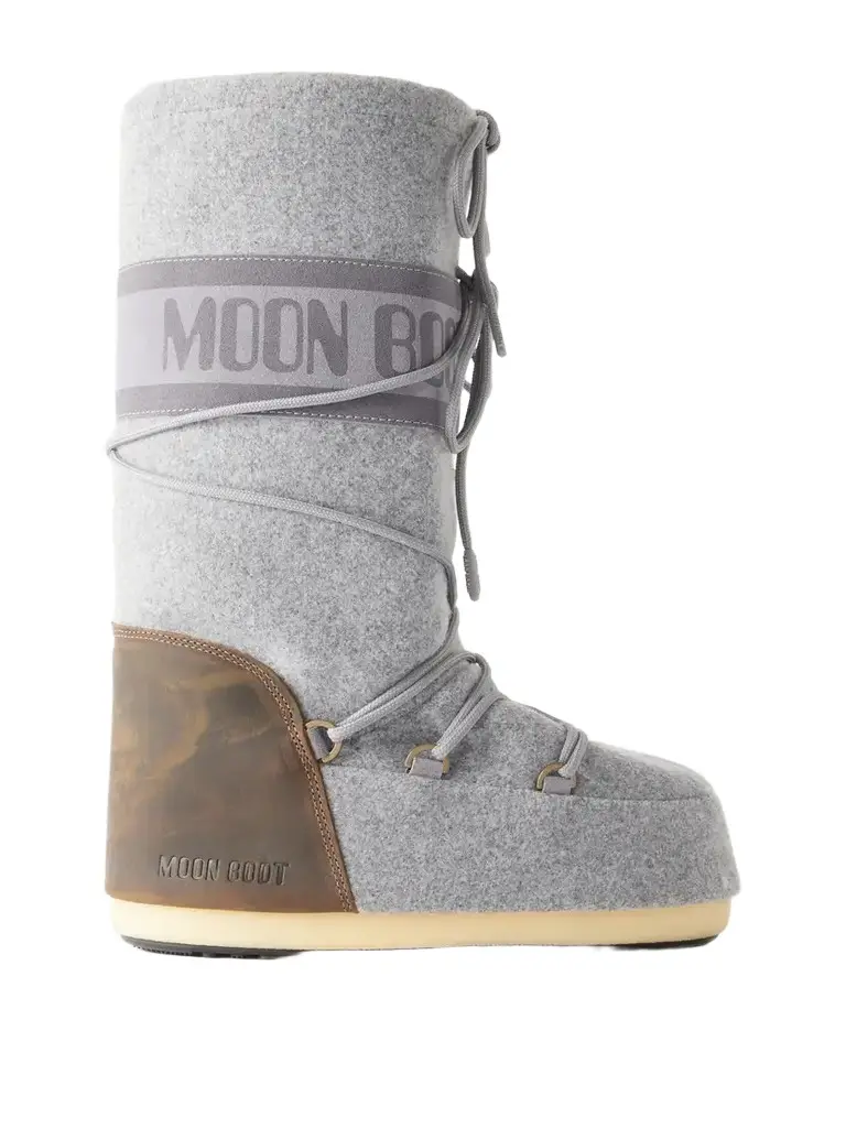 Moon Boot Icon Nubuck-trimmed Felt Knee Boots