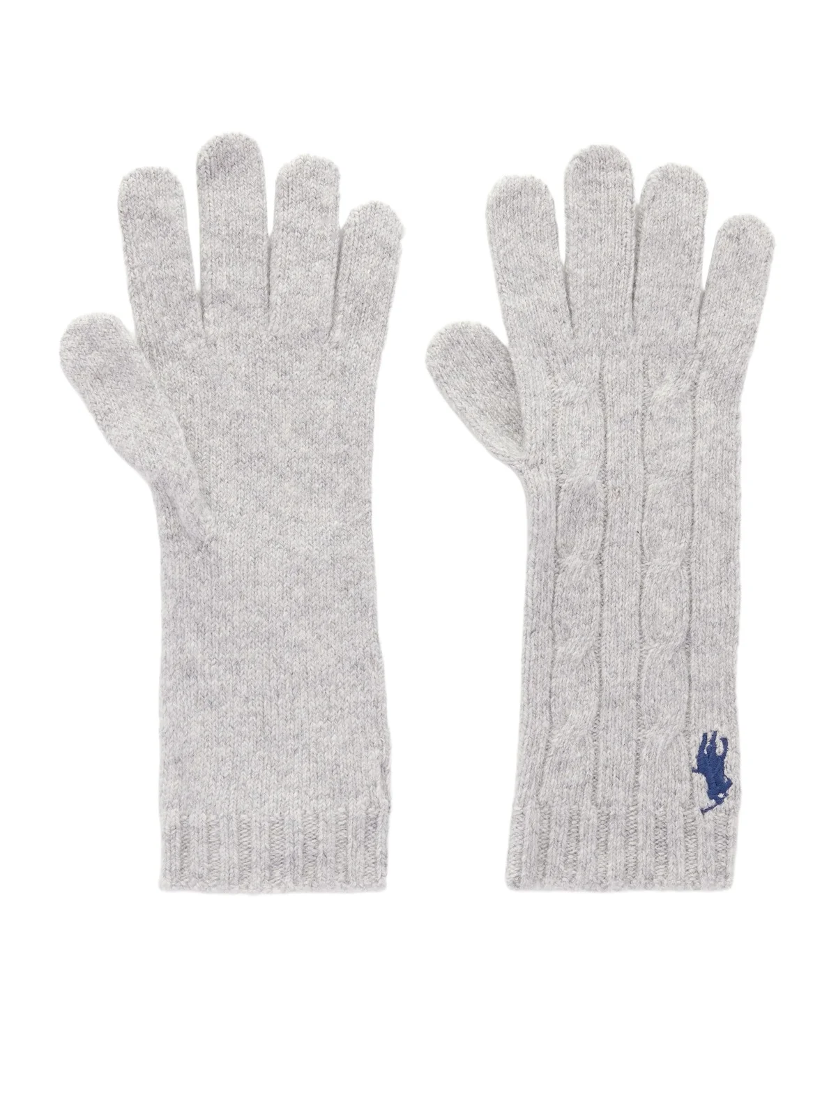 Polo Ralph Lauren Logo-embroidered Cable-knit Wool-blend Gloves