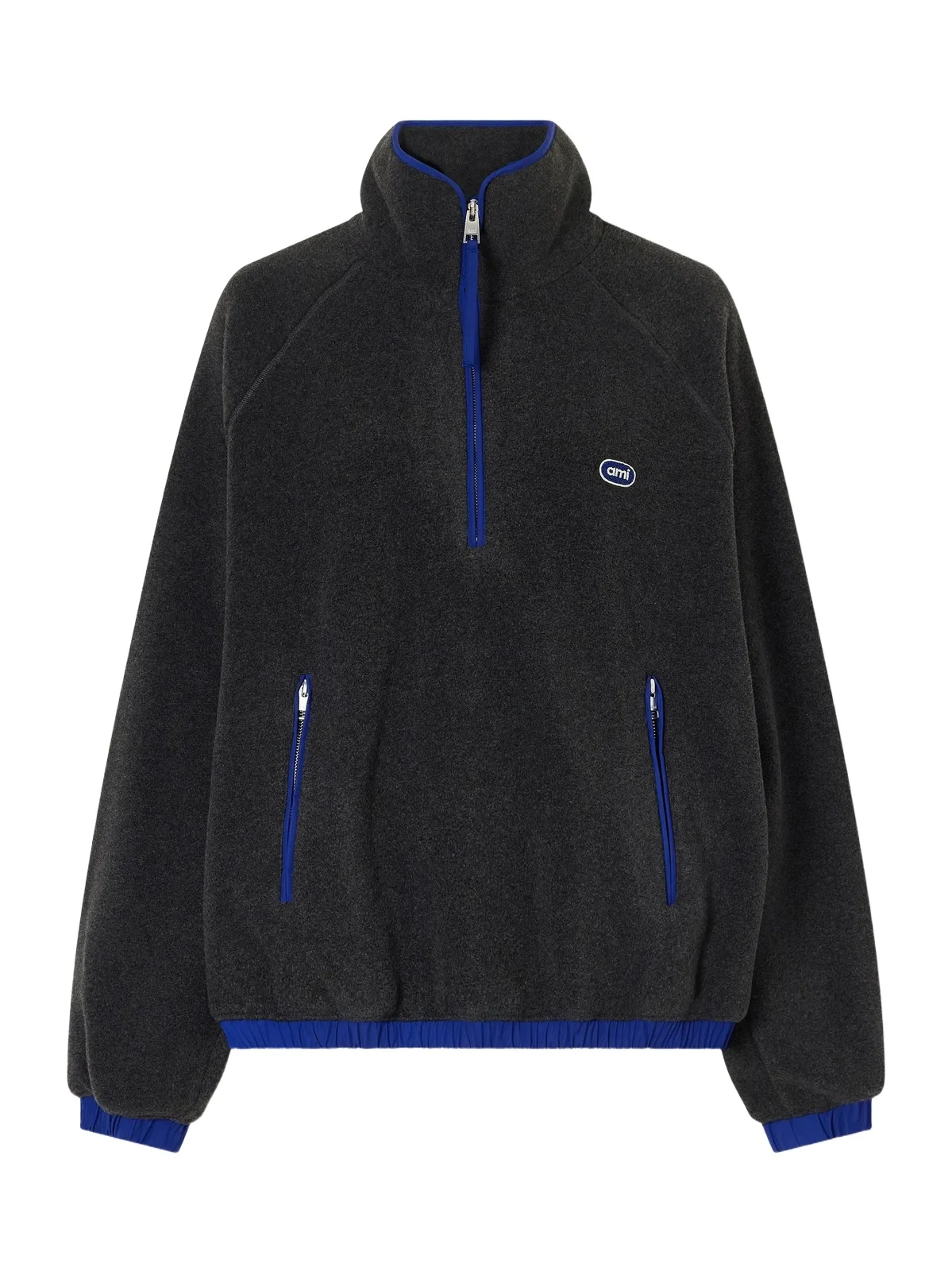 Logo-embroidered Shell-trimmed Fleece Half-zip Jacket