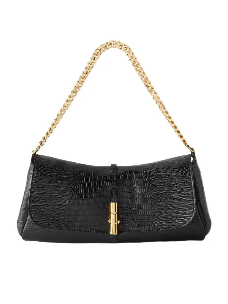 Balmain Metropolis Lizard-effect Leather Shoulder Bag