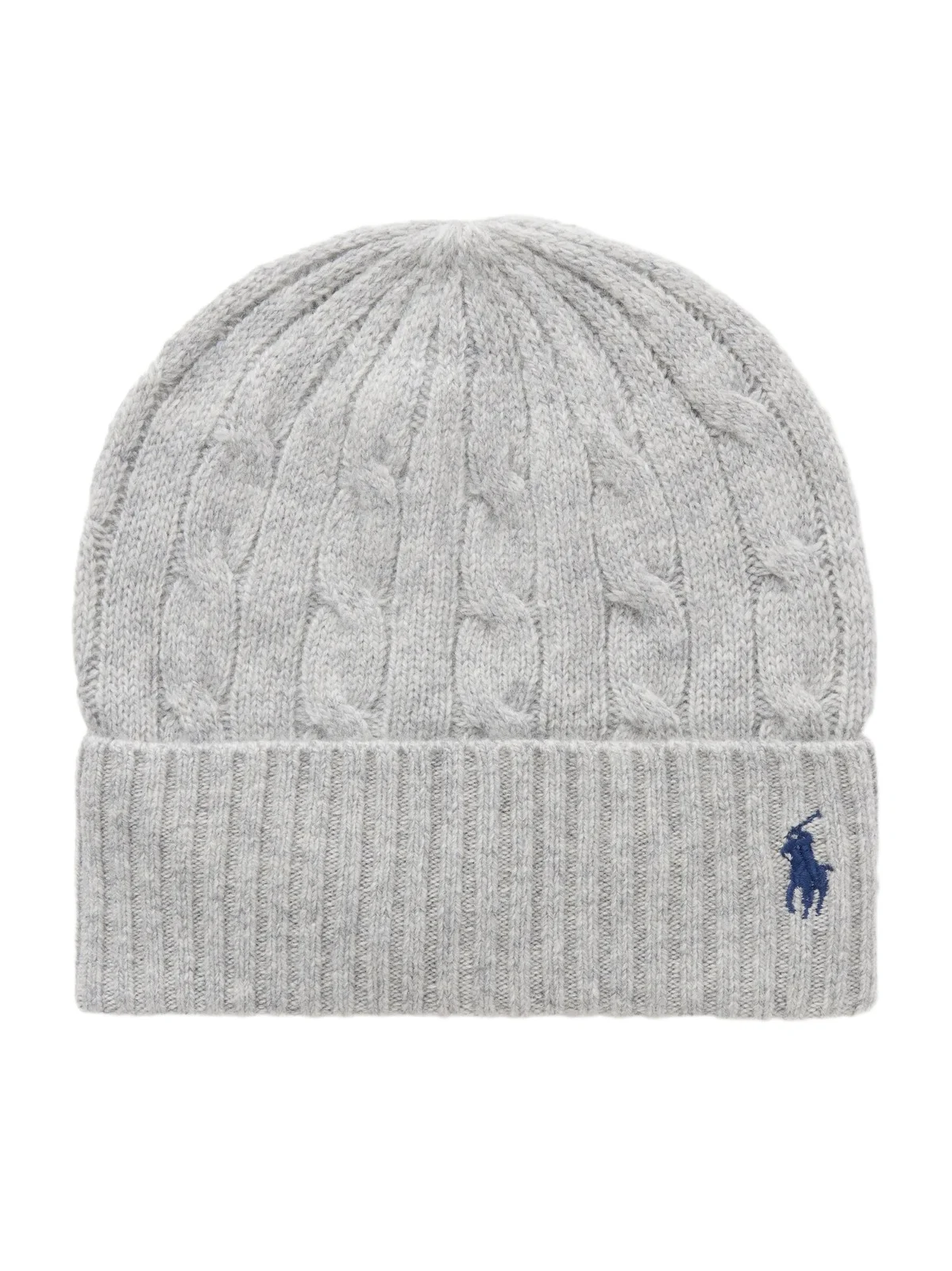 Logo-embroidered Cable-knit Wool And Cashmere-blend Beanie - Gray