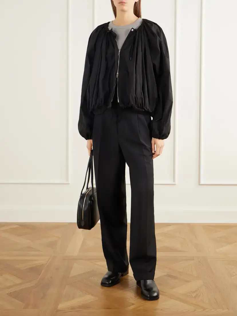 Tibi Mesh-trimmed Pleated Fresco Straight-leg Pants | Thumbnail 2