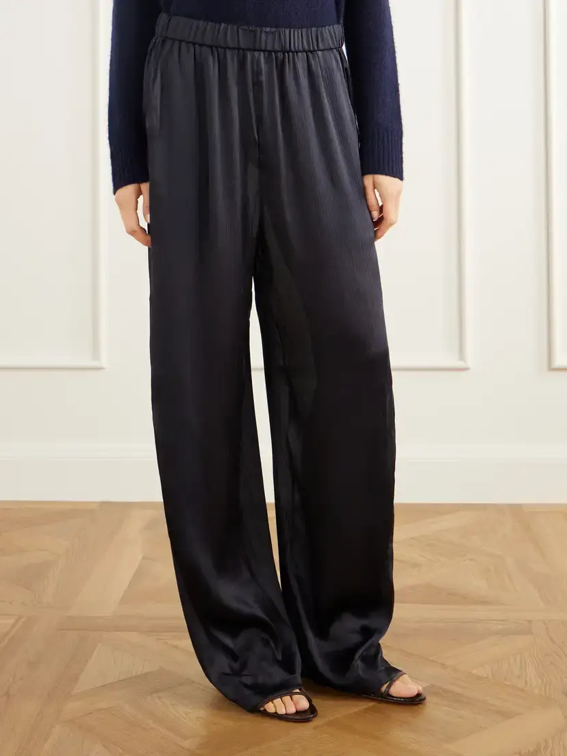 Tibi Winslow Plissé-satin Wide-leg Pants | Thumbnail 3 Tibi Winslow Plissé-satin Wide-leg Pants | Thumbnail 3