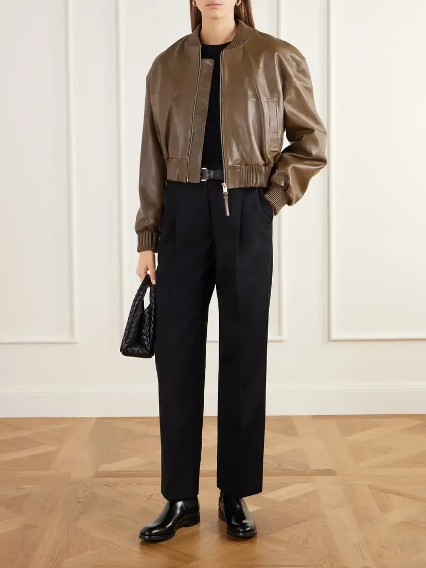 ARMA Hannan Cropped Leather Bomber Jacket | Thumbnail 2 ARMA Hannan Cropped Leather Bomber Jacket | Thumbnail 2