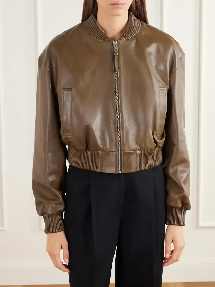 ARMA Hannan Cropped Leather Bomber Jacket | Thumbnail 3 ARMA Hannan Cropped Leather Bomber Jacket | Thumbnail 3