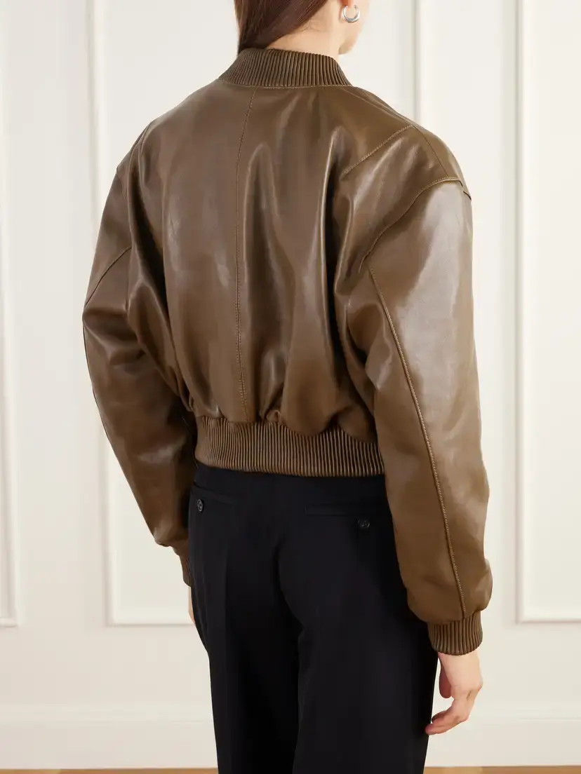 ARMA Hannan Cropped Leather Bomber Jacket | Thumbnail 4 ARMA Hannan Cropped Leather Bomber Jacket | Thumbnail 4