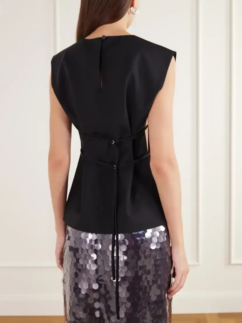 Tibi Tie-detailed Crepe Top | Thumbnail 4 Tibi Tie-detailed Crepe Top | Thumbnail 4