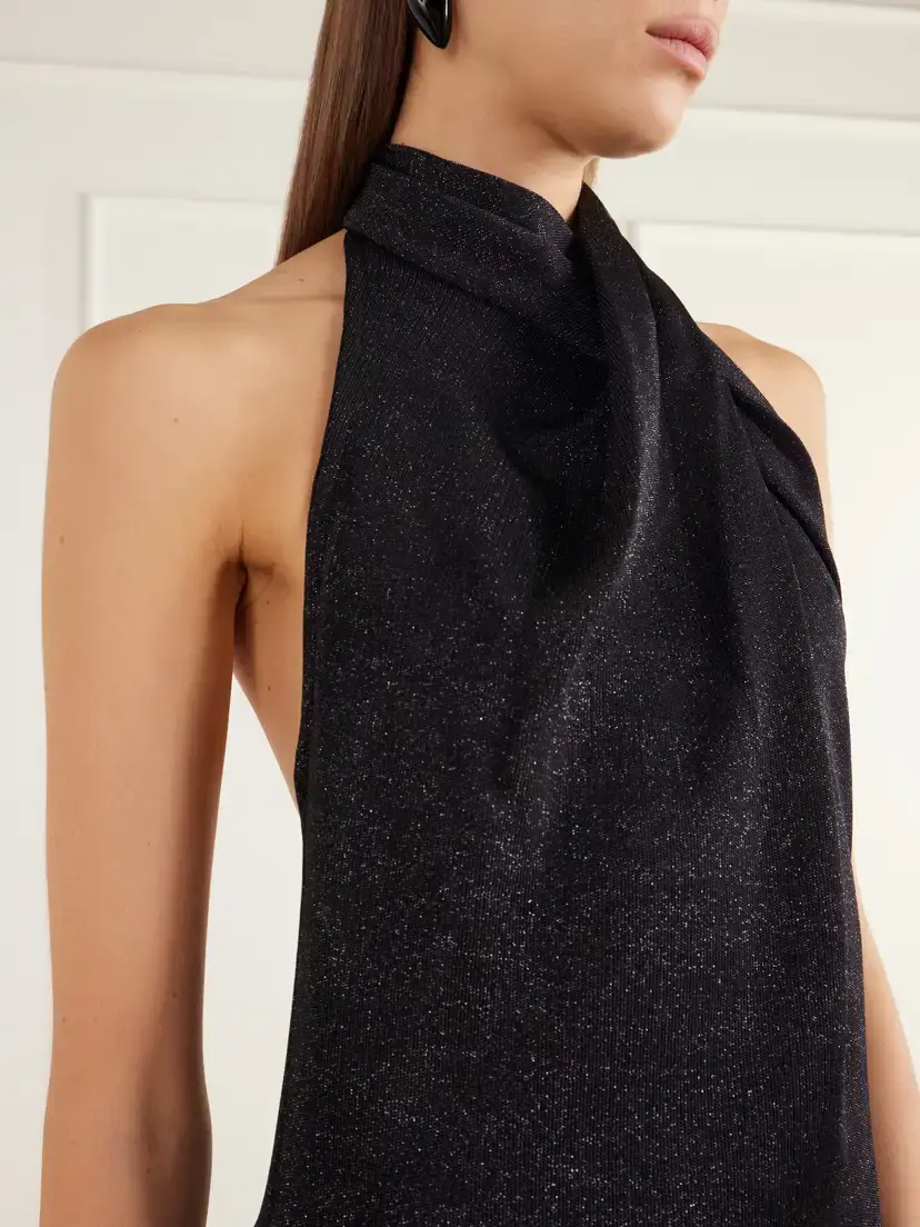 Balmain Draped Knitted Halterneck Gown | Thumbnail 4 Balmain Draped Knitted Halterneck Gown | Thumbnail 4