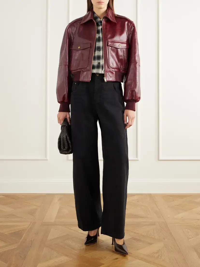 Willy Chavarria Cropped Leather Bomber Jacket | Thumbnail 2 Willy Chavarria Cropped Leather Bomber Jacket | Thumbnail 2