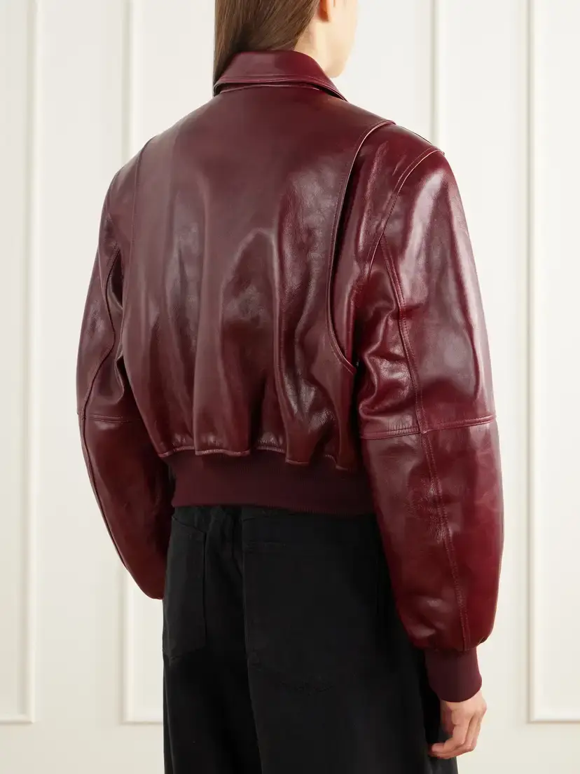 Willy Chavarria Cropped Leather Bomber Jacket | Thumbnail 4 Willy Chavarria Cropped Leather Bomber Jacket | Thumbnail 4