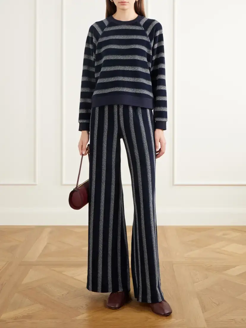 Suzie Kondi Tilos Striped Velour Sweatshirt | Thumbnail 2