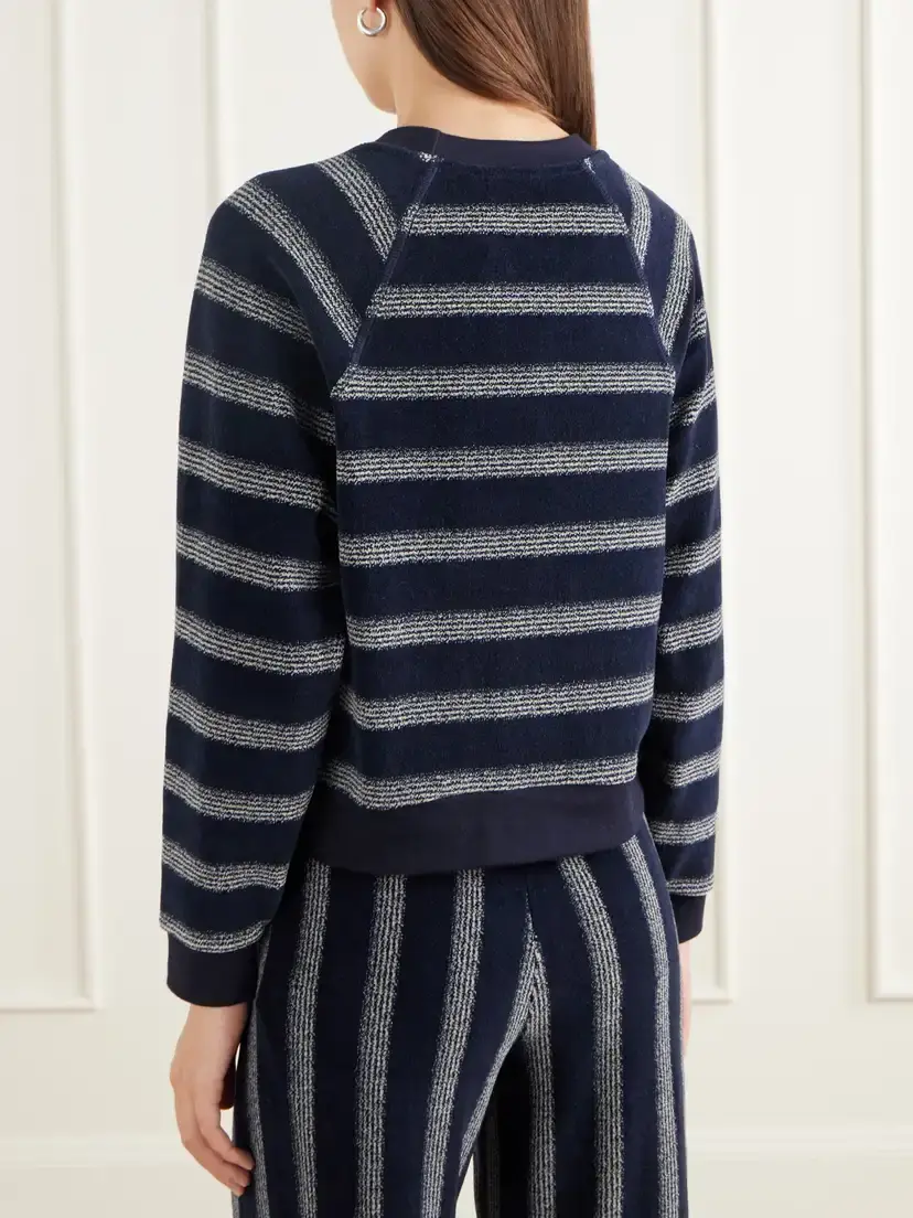 Suzie Kondi Tilos Striped Velour Sweatshirt | Thumbnail 4