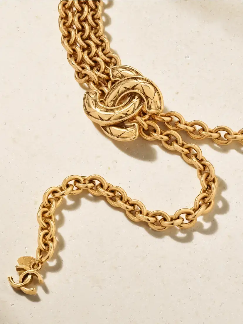 Susan Caplan Vintage + Channel Vintage 1980s Interlocking Cc Gold-plated Chain Belt | Thumbnail 3 Susan Caplan Vintage + Channel Vintage 1980s Interlocking Cc Gold-plated Chain Belt | Thumbnail 3