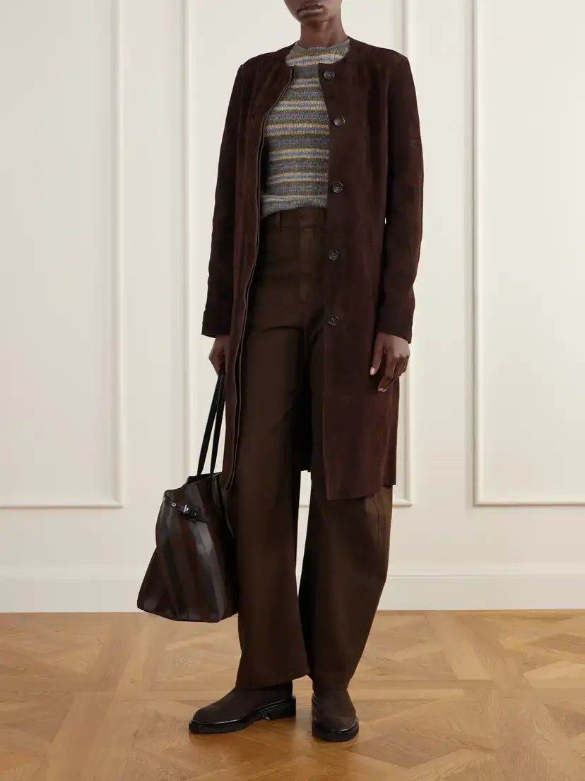 La Ligne Paneled Suede Coat | Thumbnail 2