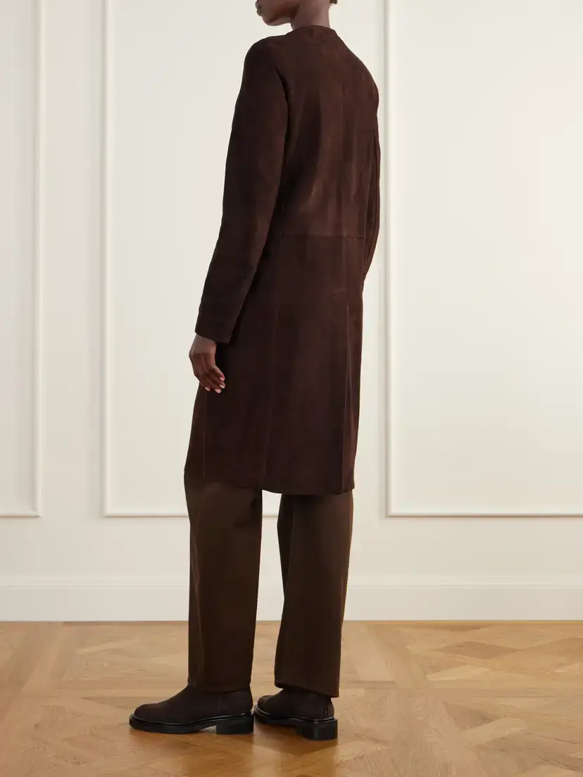La Ligne Paneled Suede Coat | Thumbnail 4