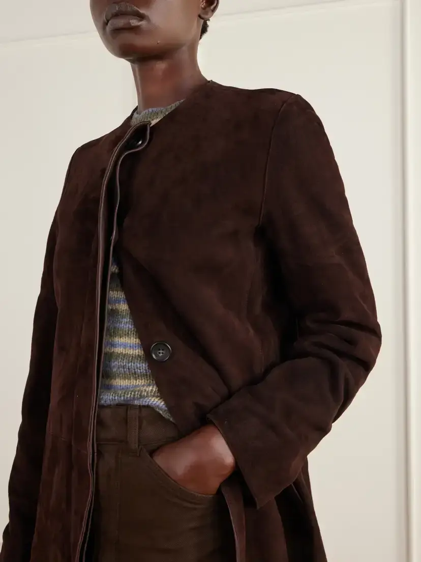 La Ligne Paneled Suede Coat | Thumbnail 5