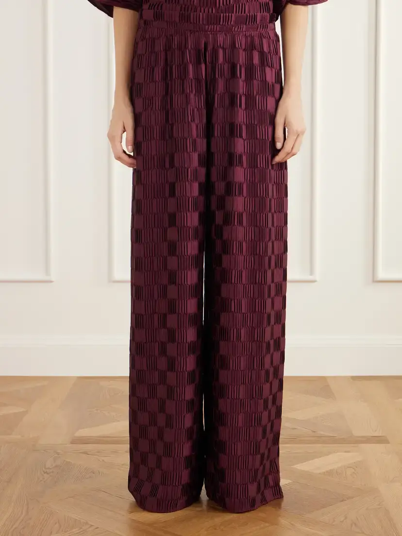 Dima Ayad Plissé Satin Wide-leg Pants | Thumbnail 3 Dima Ayad Plissé Satin Wide-leg Pants | Thumbnail 3