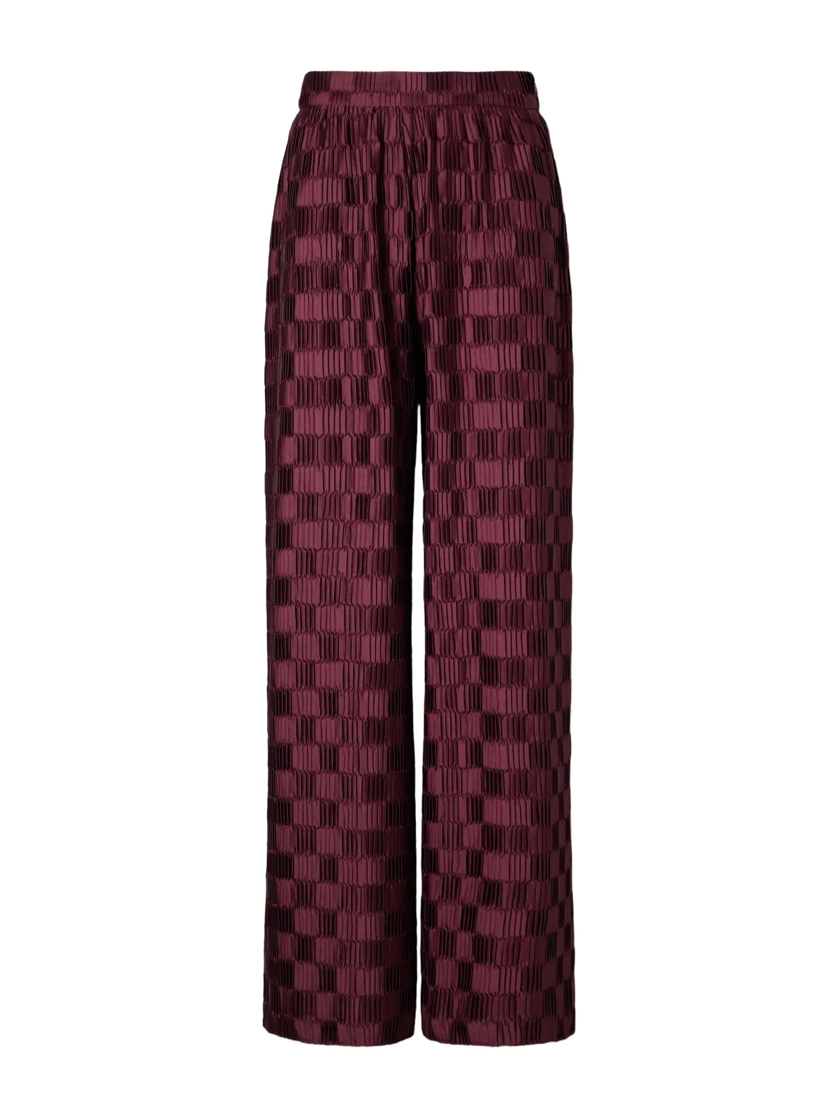 Dima Ayad Plissé Satin Wide-leg Pants