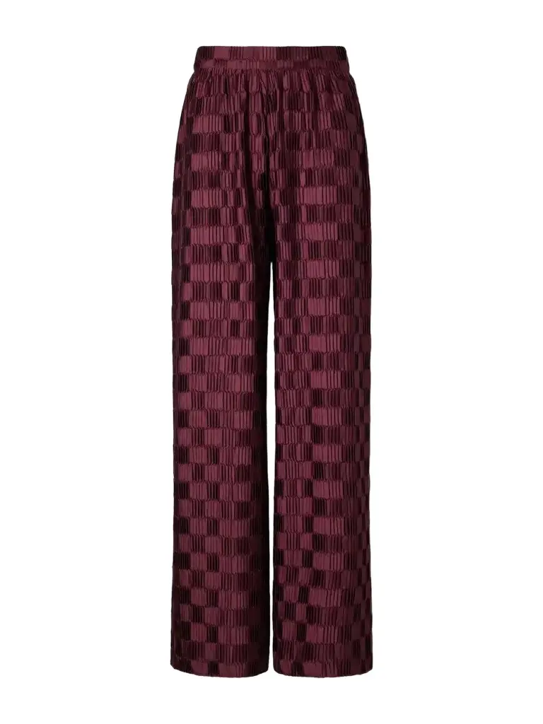 Dima Ayad Plissé Satin Wide-leg Pants