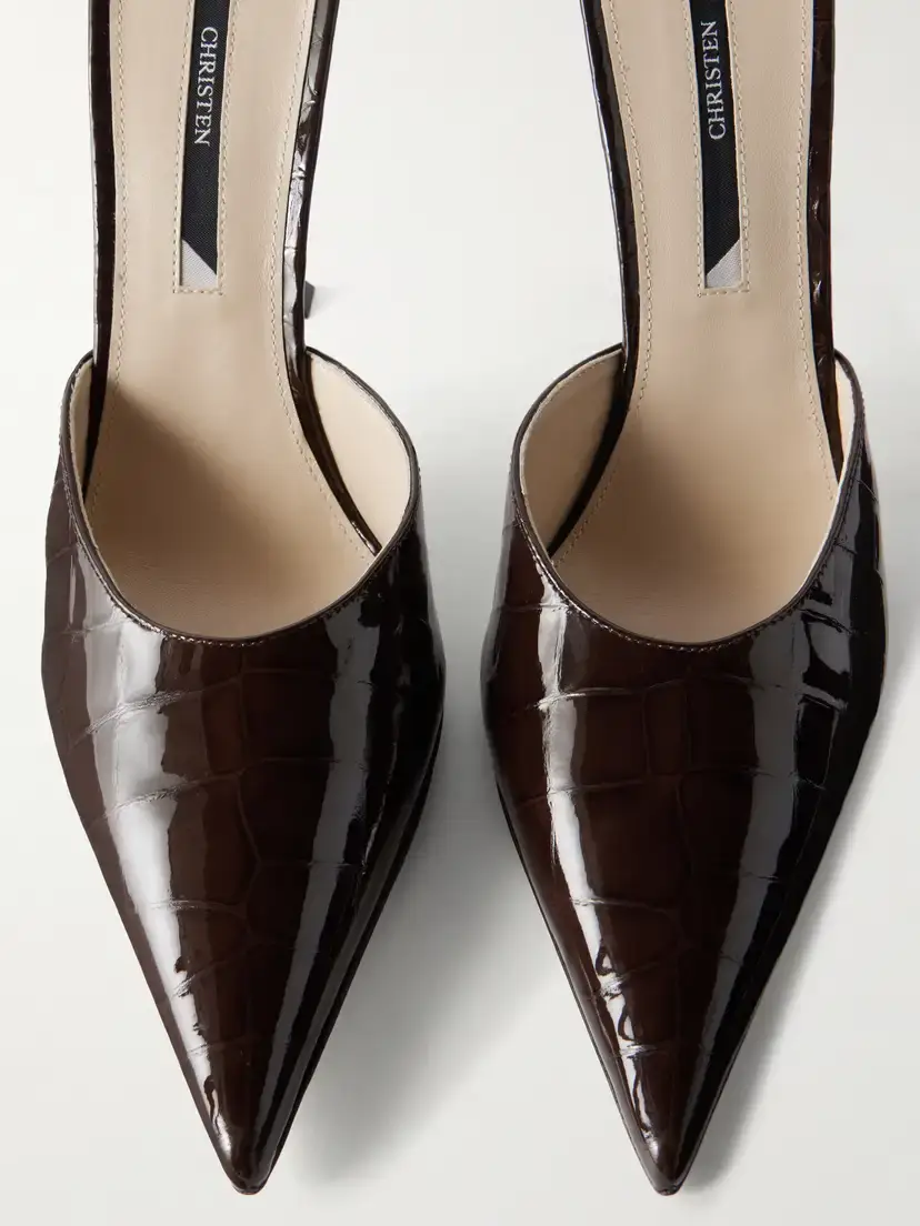 CHRISTEN Helix 95 Toe Croc-effect Patent-leather Mules | Thumbnail 5 CHRISTEN Helix 95 Toe Croc-effect Patent-leather Mules | Thumbnail 5