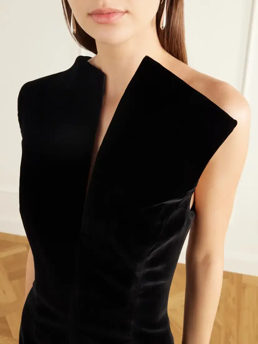Brandon Maxwell Farren Bustier Darted Silk-velvet Maxi Dress | Thumbnail 4 Brandon Maxwell Farren Bustier Darted Silk-velvet Maxi Dress | Thumbnail 4