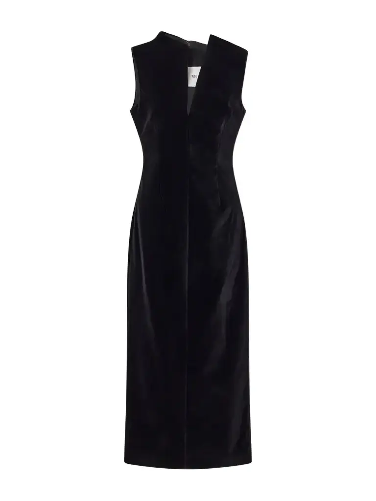 Farren Bustier Darted Silk-velvet Maxi Dress