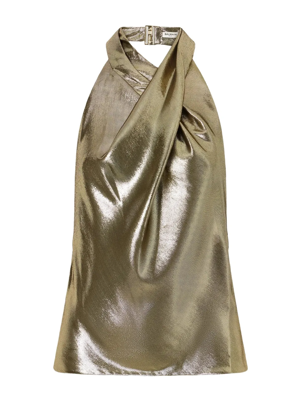 Balmain Silk-blend Lurex Halterneck Top