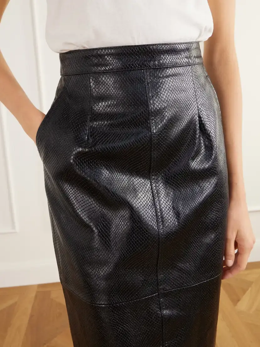 Willy Chavarria Tubo Paneled Snake-effect Leather Midi Skirt | Thumbnail 5 Willy Chavarria Tubo Paneled Snake-effect Leather Midi Skirt | Thumbnail 5