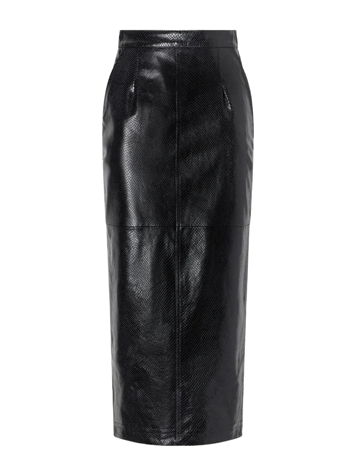 Willy Chavarria Tubo Paneled Snake-effect Leather Midi Skirt