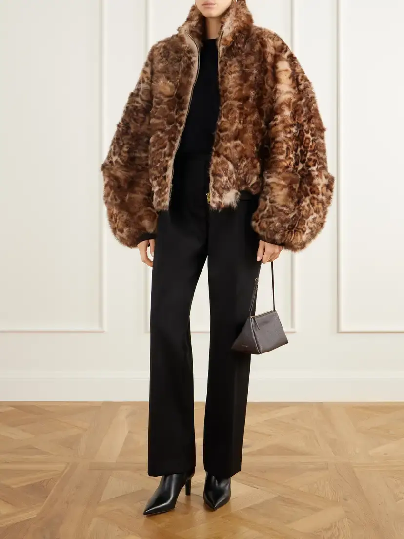 Willy Chavarria Ruff Rider Cheetah-print Shearling Bomber Jacket | Thumbnail 2