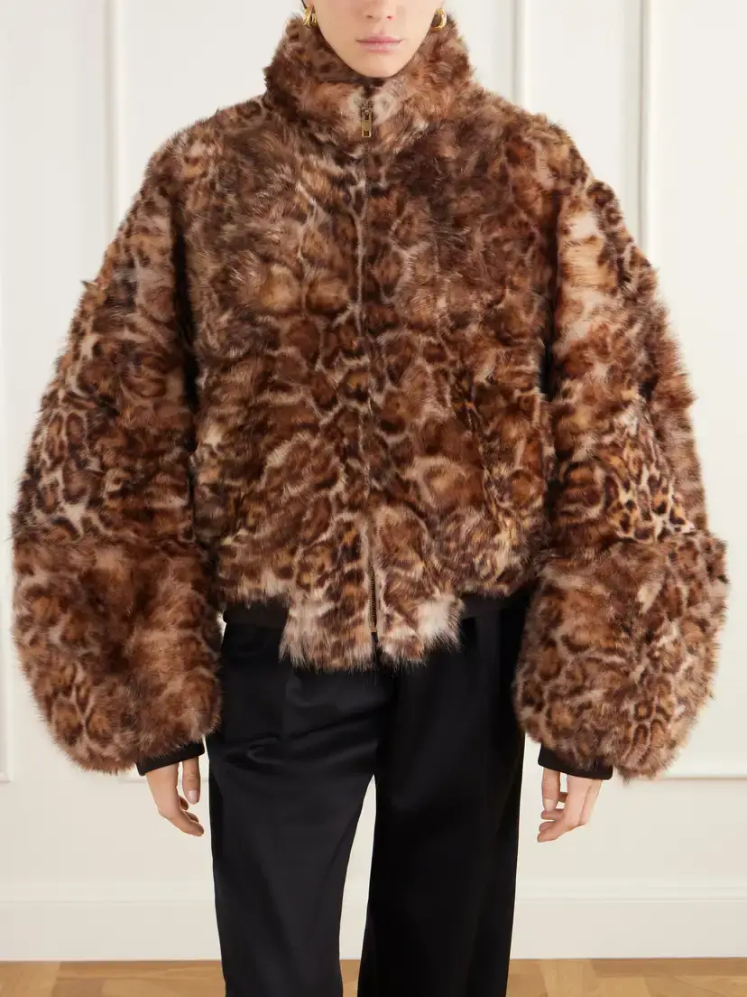 Willy Chavarria Ruff Rider Cheetah-print Shearling Bomber Jacket | Thumbnail 3
