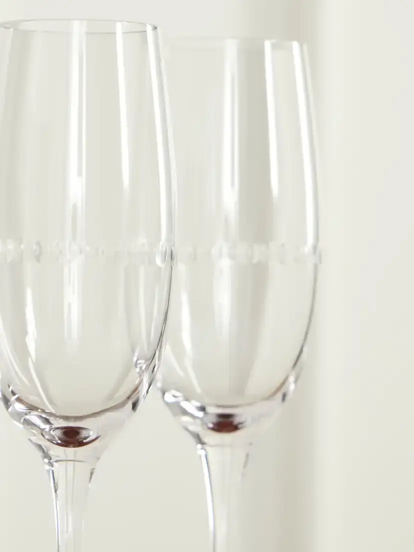 Christofle Perles Set Of Two Crystal Champagne Flutes | Thumbnail 3 Christofle Perles Set Of Two Crystal Champagne Flutes | Thumbnail 3