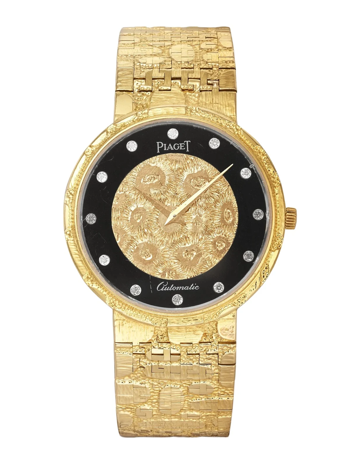 Stephanie Windsor + Piaget Vintage 1970s Palace D&eacute;cor Automatic 18-karat Gold, Onyx And Diamond Watch, Ref. 12343 A80 (6.5" Wrist)