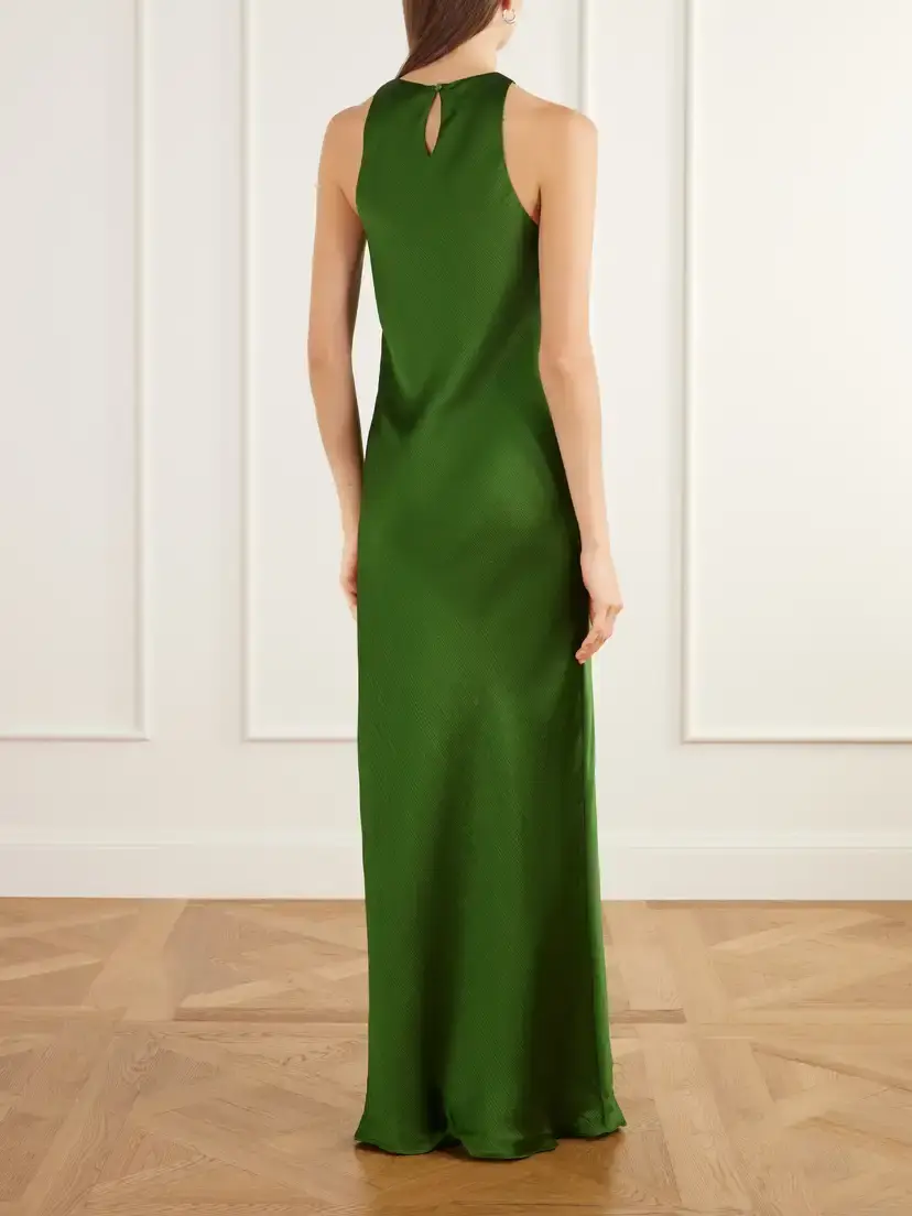 Tibi Plissé-satin Maxi Dress | Thumbnail 3 Tibi Plissé-satin Maxi Dress | Thumbnail 3
