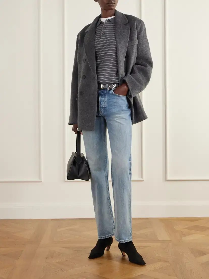 Anine Bing Sali Double-breasted Wool-felt Blazer | Thumbnail 2