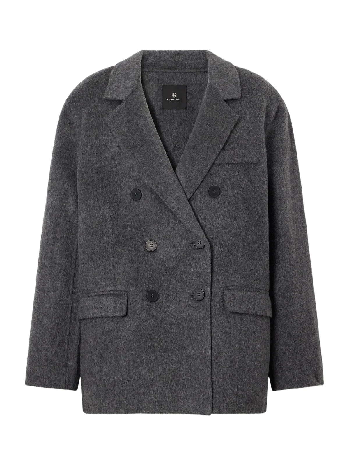 Anine Bing Sali Double-breasted Wool-felt Blazer