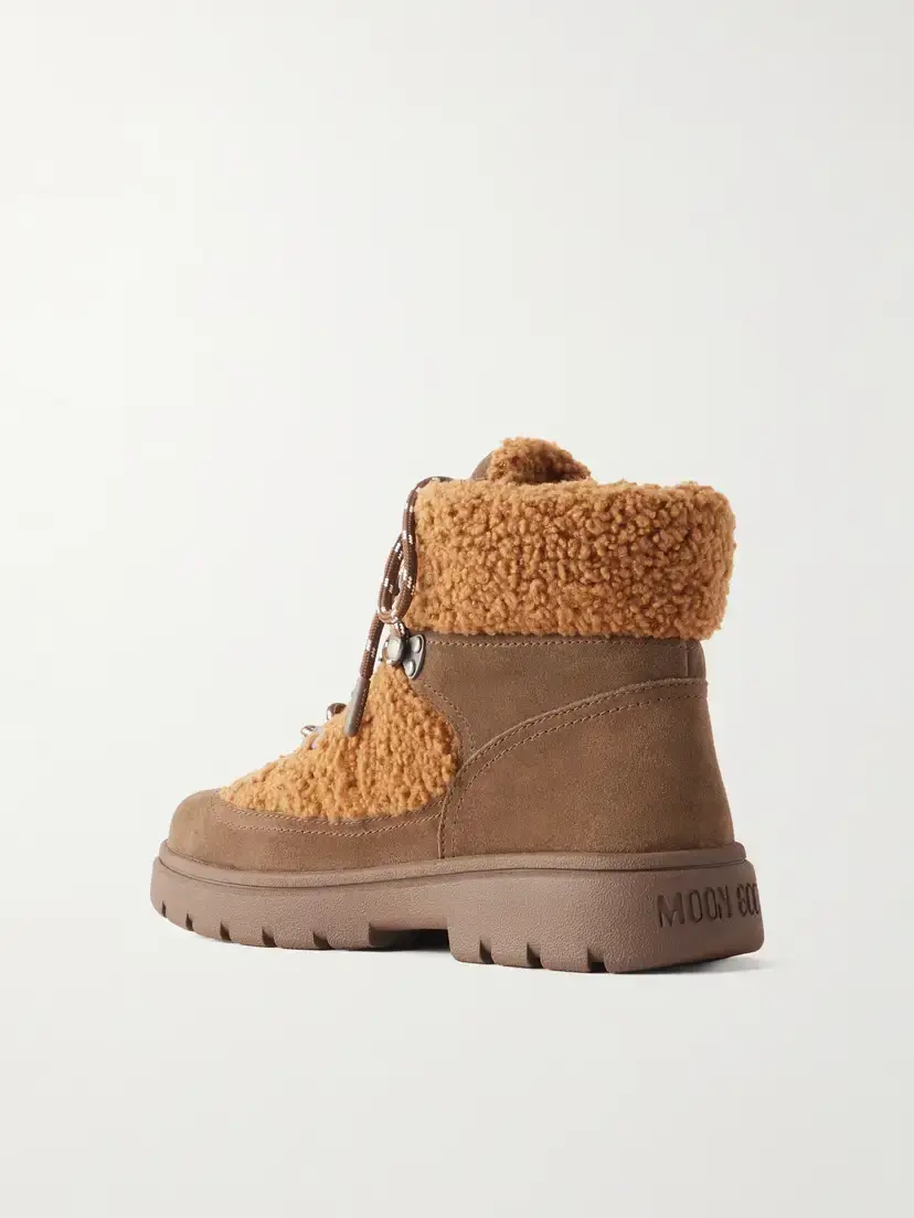 Moon Boot Combat Fleece-trimmed Suede Ankle Boots | Thumbnail 3 Moon Boot Combat Fleece-trimmed Suede Ankle Boots | Thumbnail 3