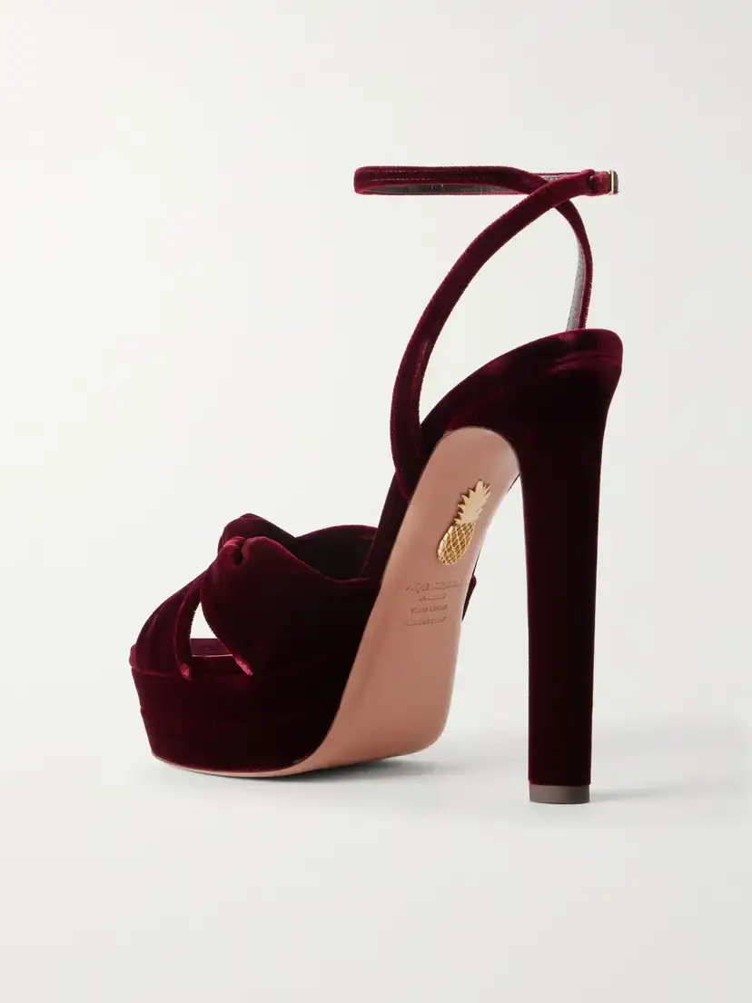 Aquazzura Cupid 130 Twisted Velvet Platform Sandals | Thumbnail 3 Aquazzura Cupid 130 Twisted Velvet Platform Sandals | Thumbnail 3