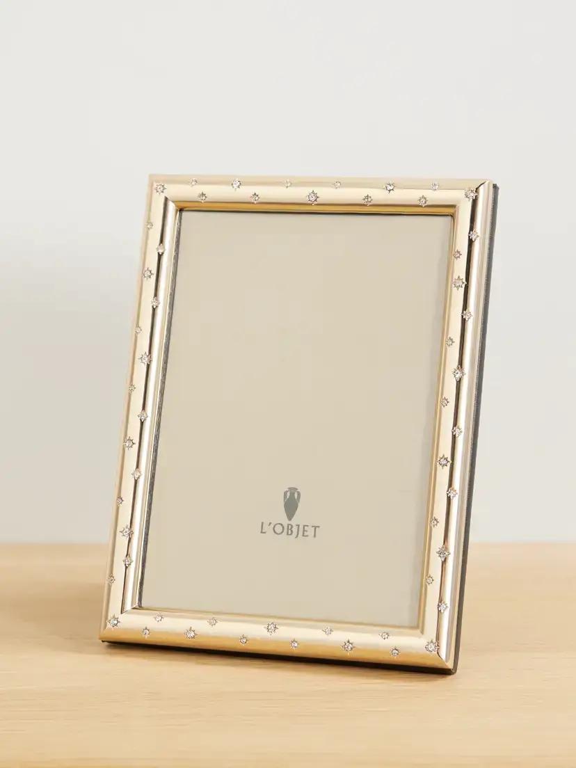 L'Objet Stars Swarovski Crystal-embellished Gold-plated 4x6 Picture Frame