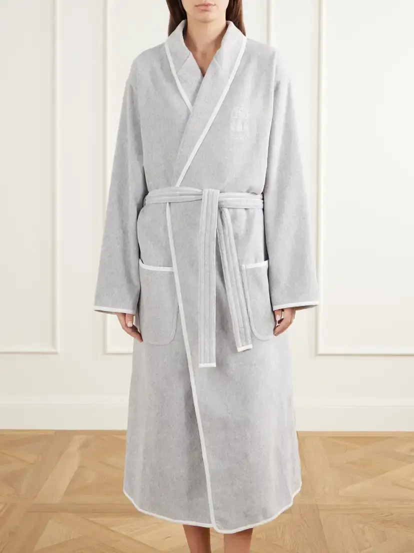 Brunello Cucinelli Logo-embroidered Cotton-terry Robe | Thumbnail 2 Brunello Cucinelli Logo-embroidered Cotton-terry Robe | Thumbnail 2