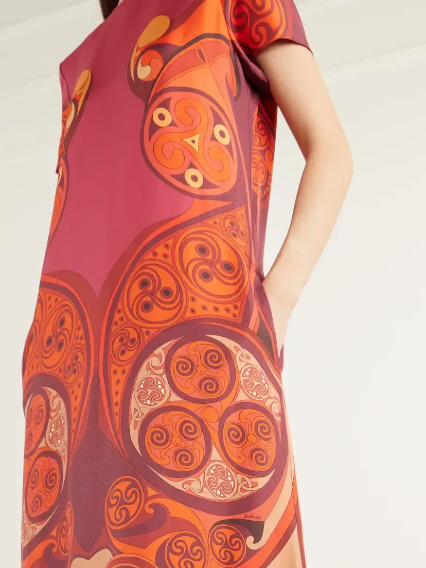 La DoubleJ Swing Feather-trimmed Printed Silk-twill Maxi Dress | Thumbnail 4 La DoubleJ Swing Feather-trimmed Printed Silk-twill Maxi Dress | Thumbnail 4