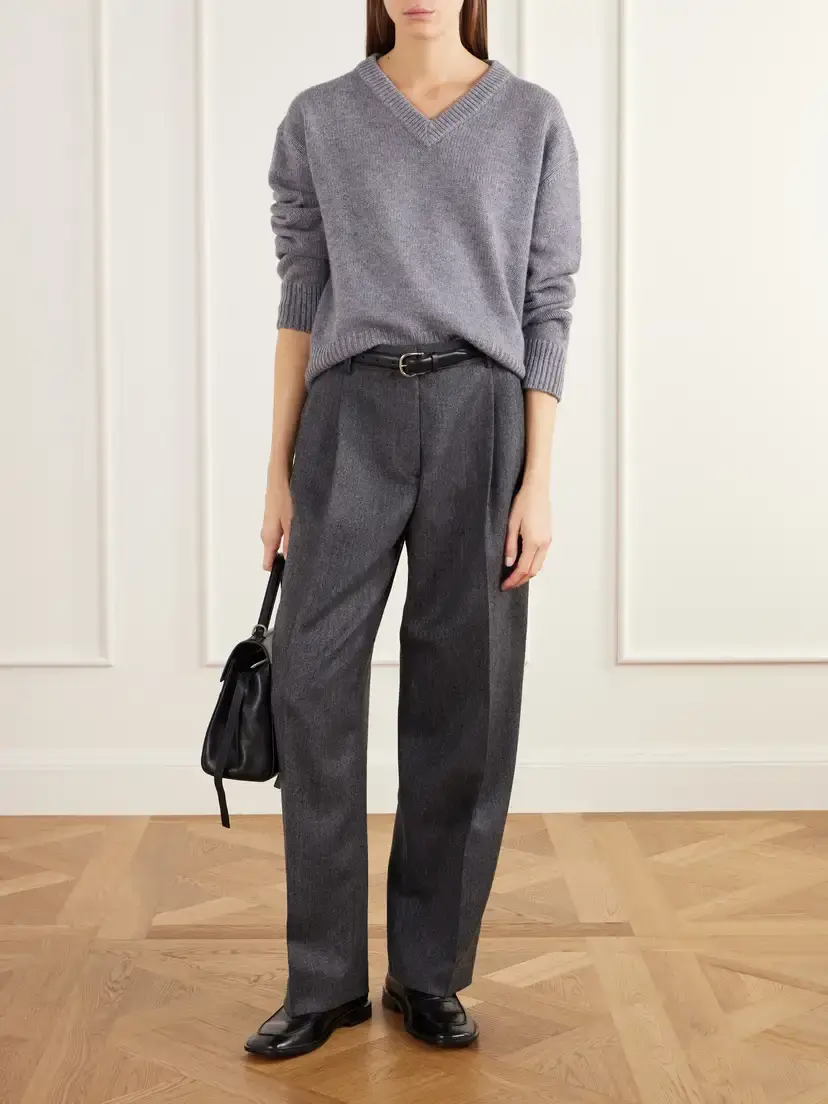 Almada Yara Merino Wool And Cashmere-blend Sweater - Gray | Thumbnail 2 Almada Yara Merino Wool And Cashmere-blend Sweater - Gray | Thumbnail 2