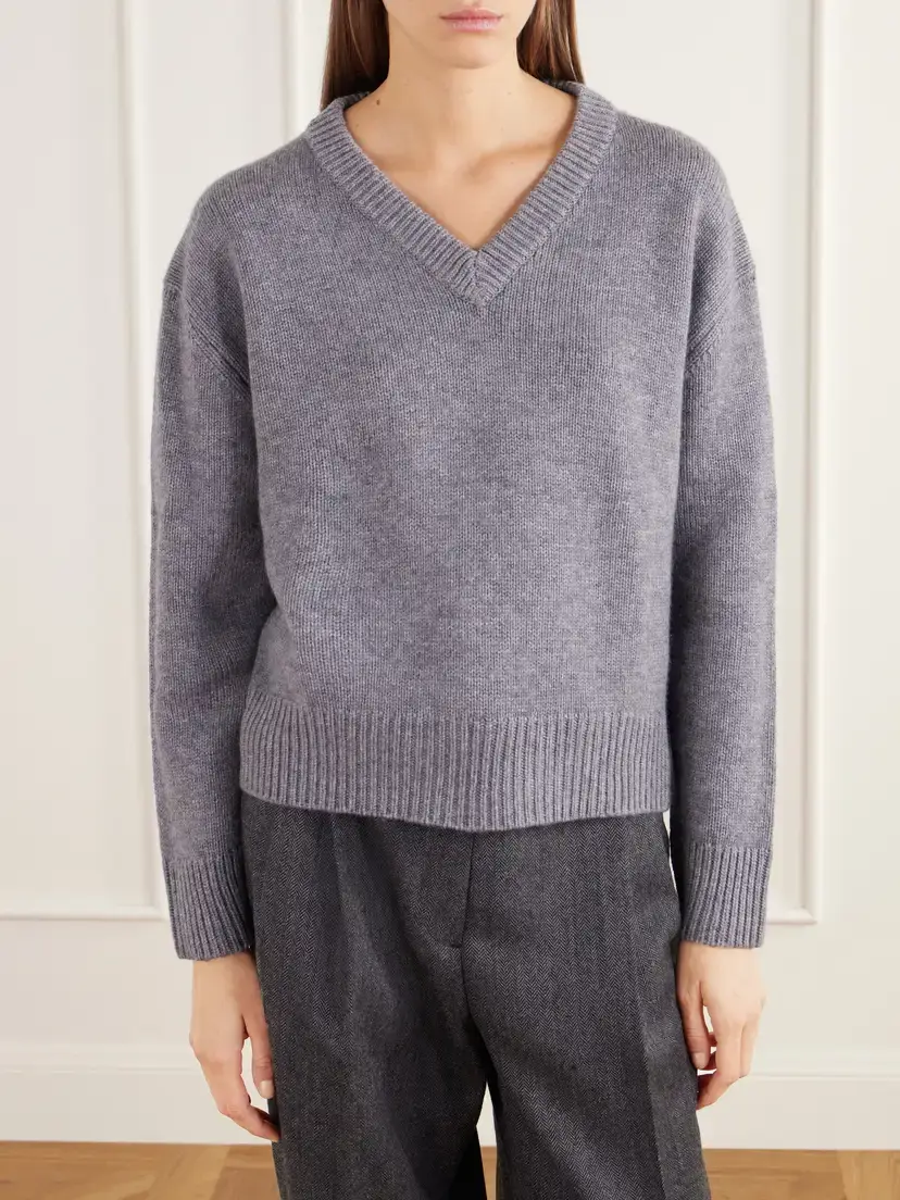 Almada Yara Merino Wool And Cashmere-blend Sweater - Gray | Thumbnail 3 Almada Yara Merino Wool And Cashmere-blend Sweater - Gray | Thumbnail 3