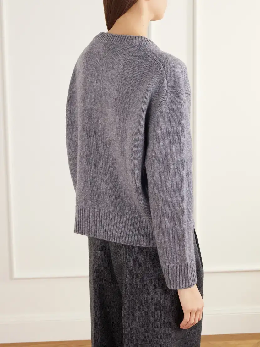 Almada Yara Merino Wool And Cashmere-blend Sweater - Gray | Thumbnail 4 Almada Yara Merino Wool And Cashmere-blend Sweater - Gray | Thumbnail 4