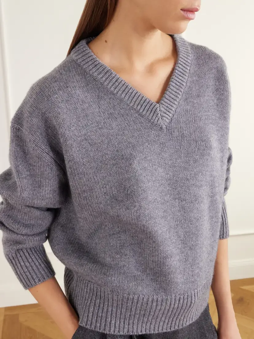 Almada Yara Merino Wool And Cashmere-blend Sweater - Gray | Thumbnail 5 Almada Yara Merino Wool And Cashmere-blend Sweater - Gray | Thumbnail 5