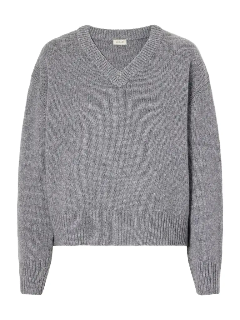 Almada Yara Merino Wool And Cashmere-blend Sweater - Gray